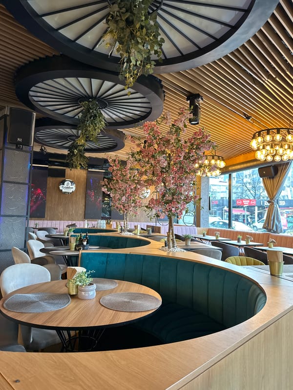 Restaurant interior documented in Sofia, Bulgaria