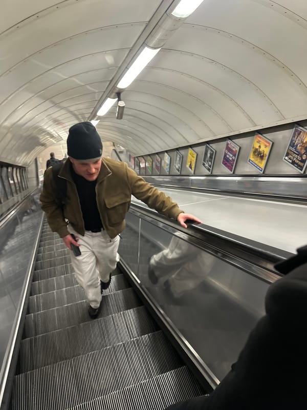 Late night commuter spotted at London Underground station