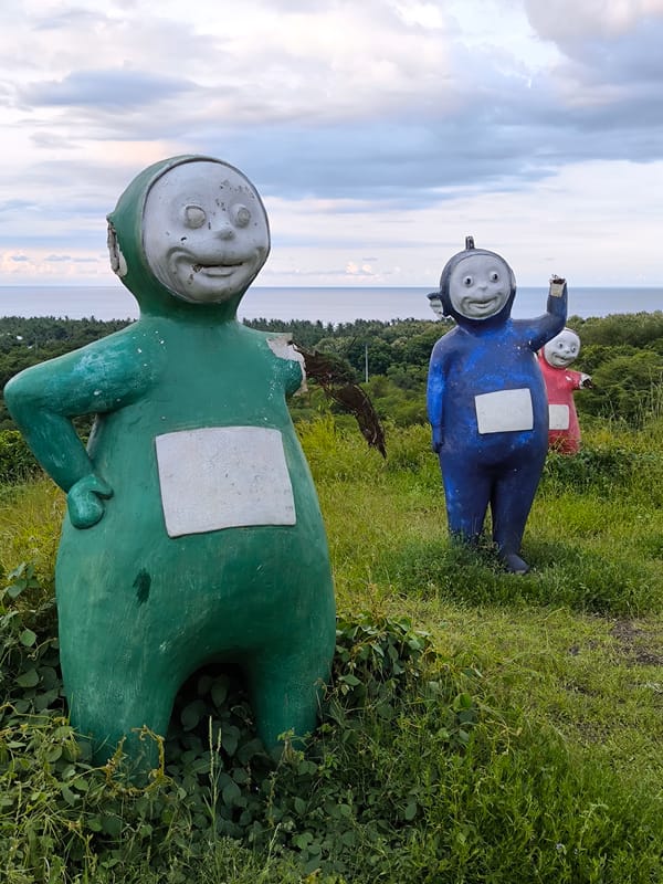 Damaged Teletubbies statues spotted in Indonesian field
