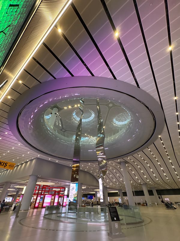 Inside Istanbul Airport's sweeping curved terminal