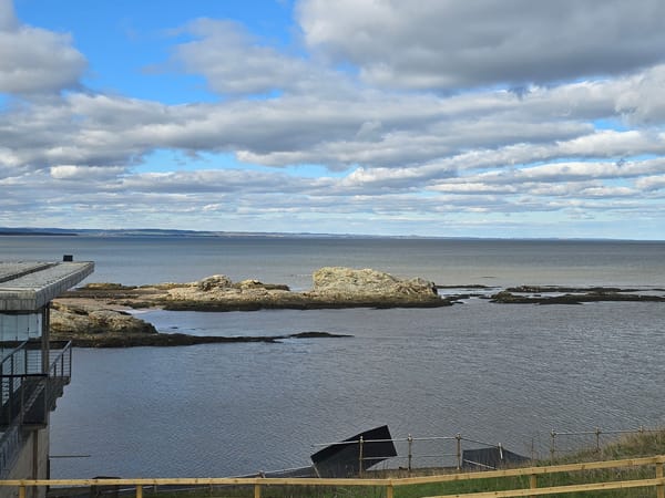 Coastal views captured at St Andrews under cloudy skies