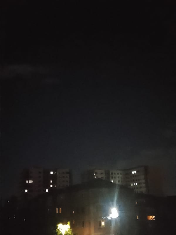 Nighttime residential views documented in Yerevan, Armenia