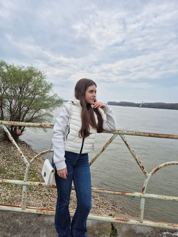 Woman documents Roman ruins and Danube waterfront in Silistra