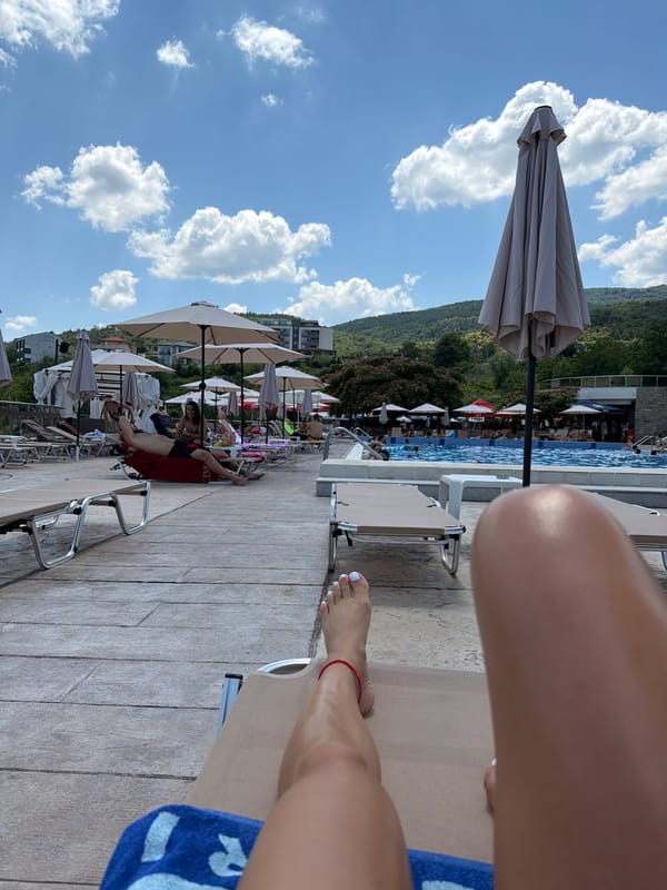 Lazy poolside morning in Asenovgrad, Bulgaria