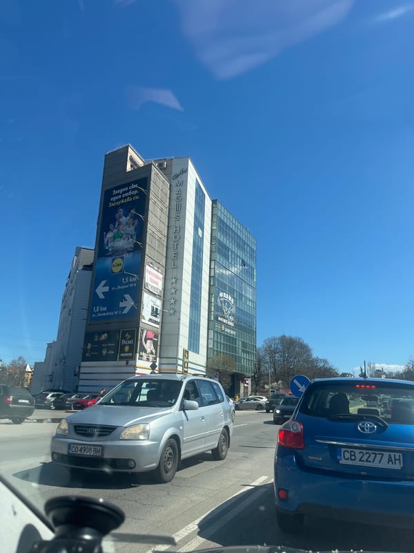 Regular traffic observed on Sofia street