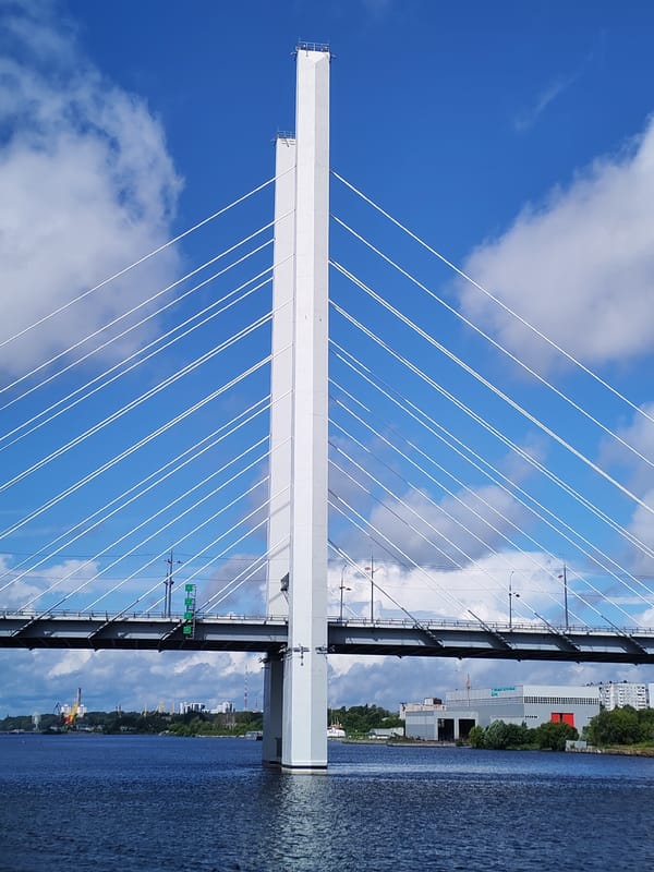 Bridge views and quiet indoor moments on a calm morning