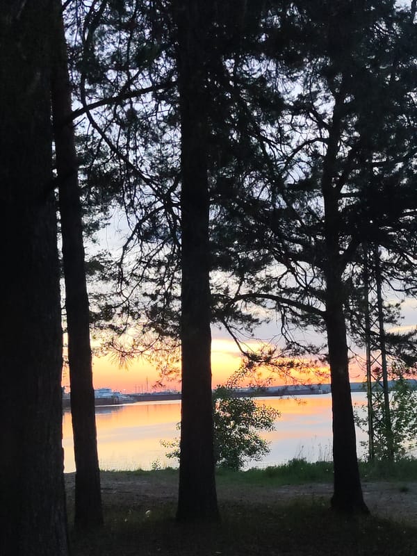 Sunset documented along Kama River in Chaikovsky, Russia