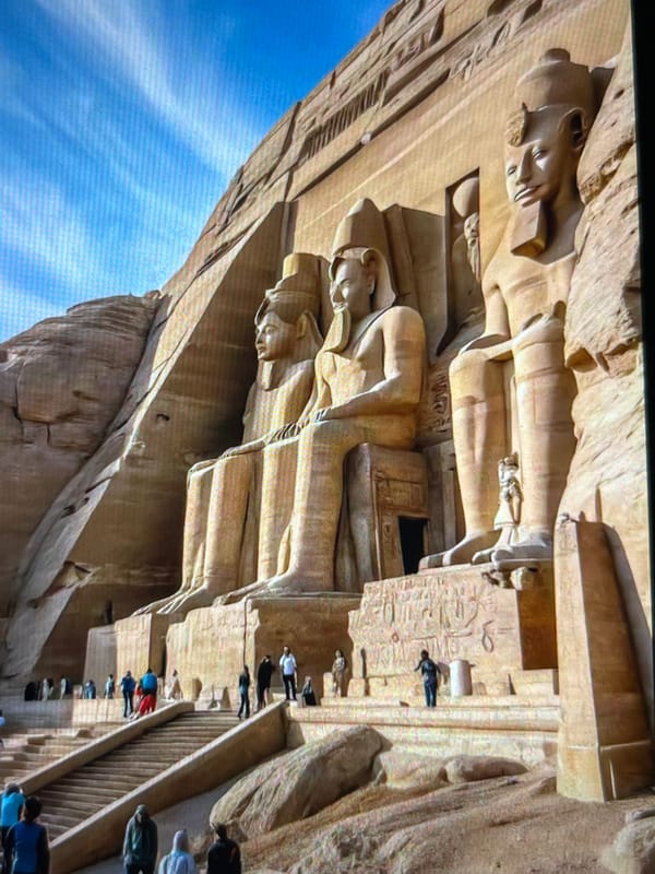 Tourist activity recorded at Abu Simbel temple in Egypt