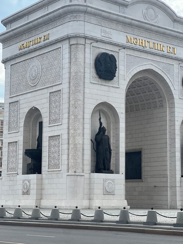 Morning walkthrough of central Astana's landmarks and streets