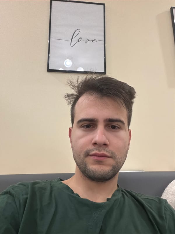 Self-portrait and handwritten notes documented in Burgas, Bulgaria