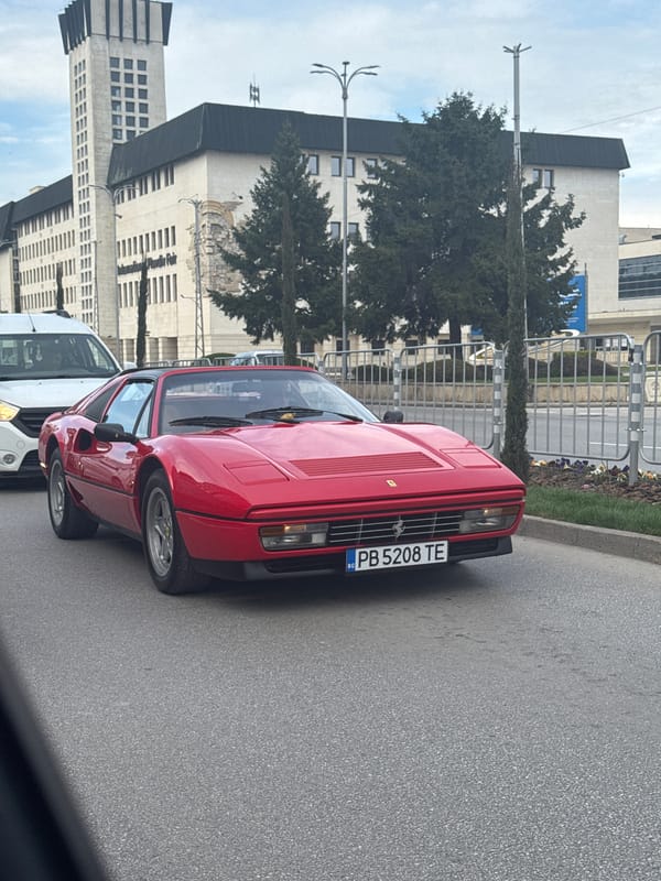 Red Ferrari spotted multiple times across Plovdiv streets