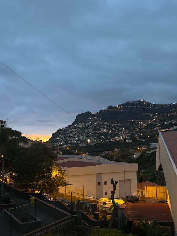 Evening lights illuminate hillside town of Câmara de Lobos