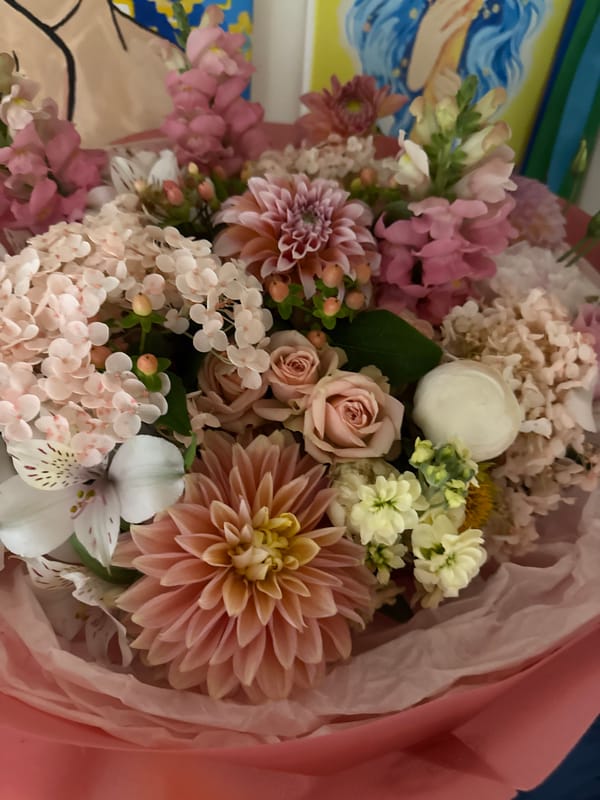 Flower bouquets on display in Odesa