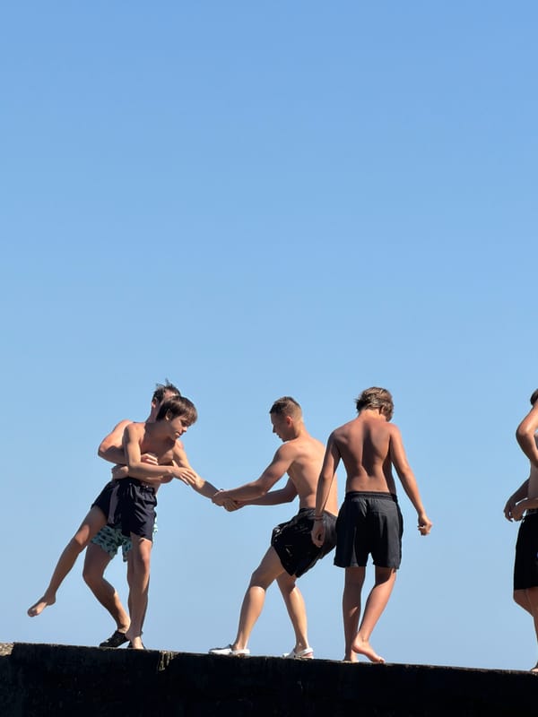 Sunny afternoon beach day in Partenit, Ukraine