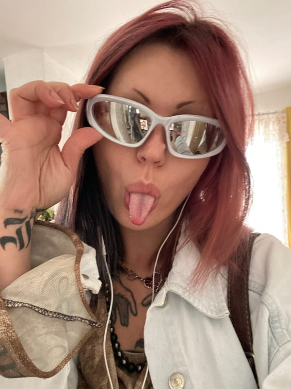 Woman takes selfies in Montenegro village