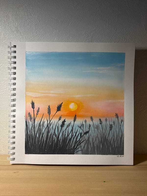 Artist documents landscape paintings and portraits in Perm studio