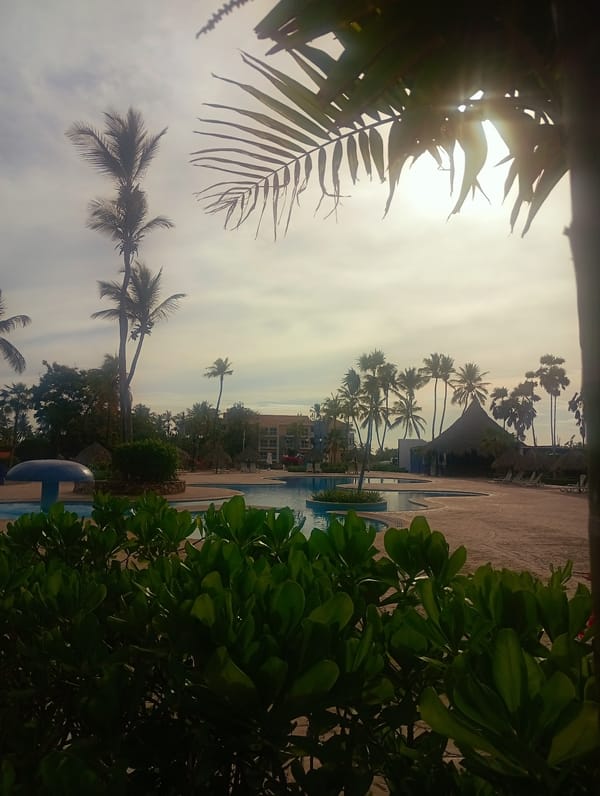 Resort pool complex documented at Playa El Agua, Venezuela