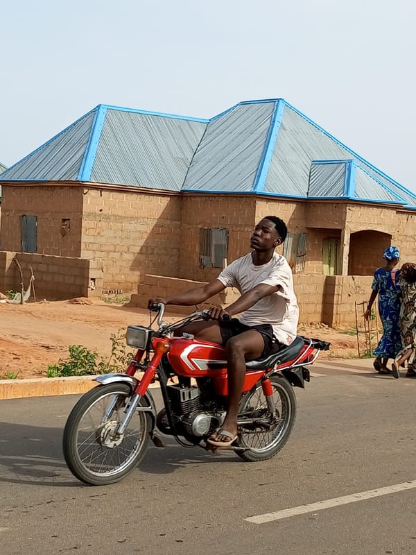 Morning street life in Tempure, Nigeria