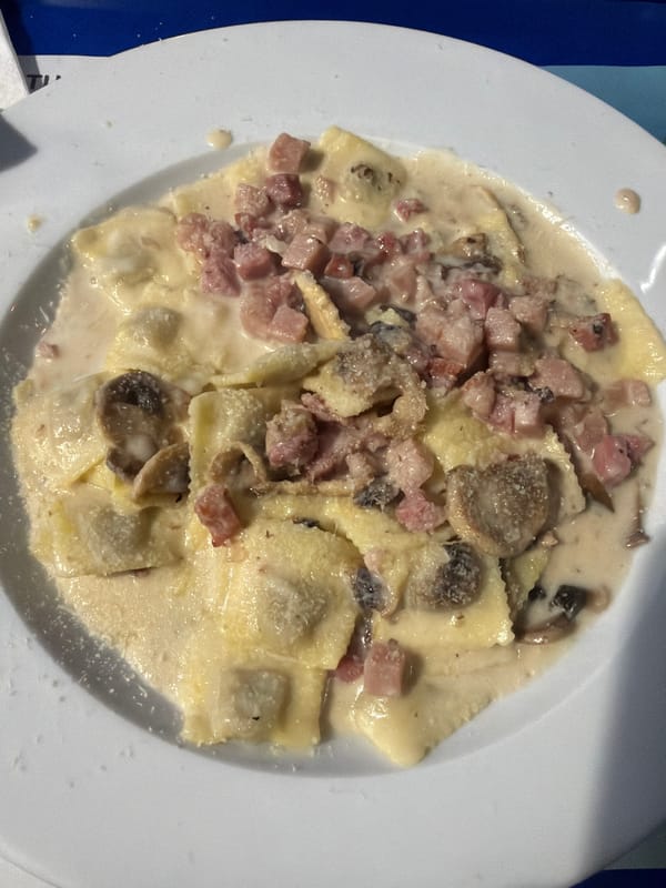 Ravioli dinner photographed in Vila Real, Portugal