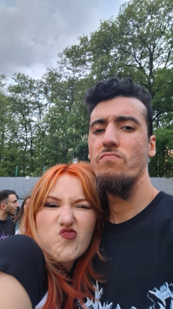 Couple takes selfie in Sofia, Bulgaria