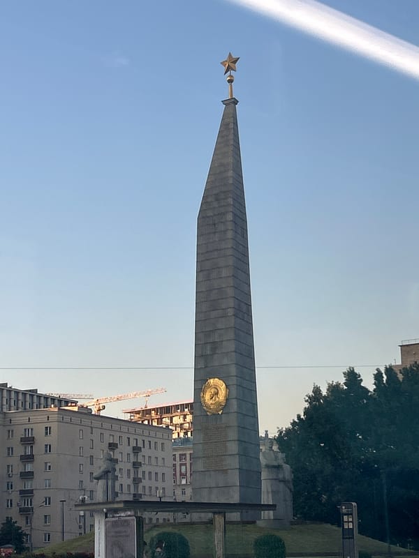 Moscow's Victory Monument and surrounding cityscape, August 2026