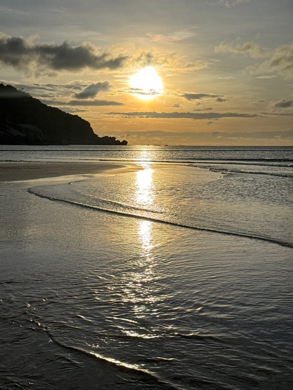Sunset along a quiet beach in Ban Tai, Koh Samui