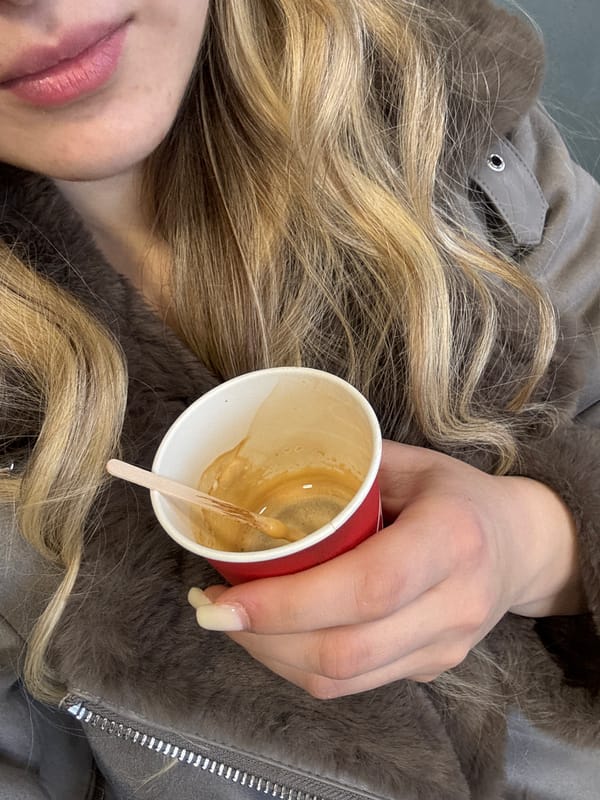 Morning coffee break captured in Yambol office setting