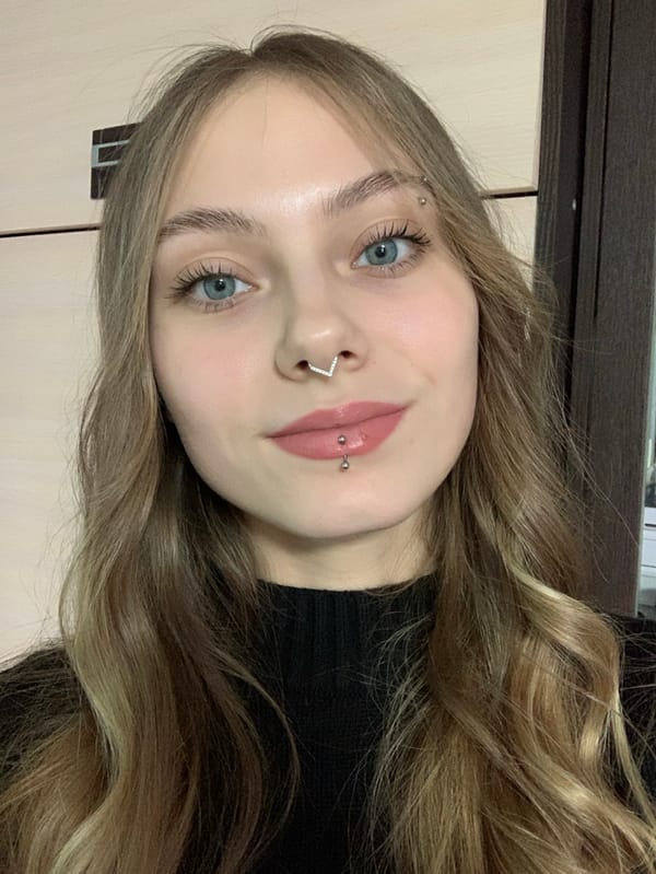 Morning selfie session captured in rural Russian village
