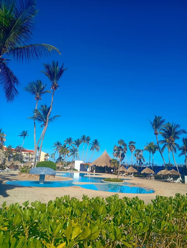 Resort pool area documented in Playa El Agua, Venezuela