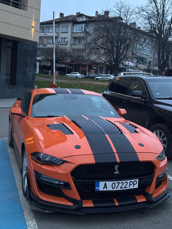 Orange Ford Mustang Shelby GT500 spotted parked in Tsarevo