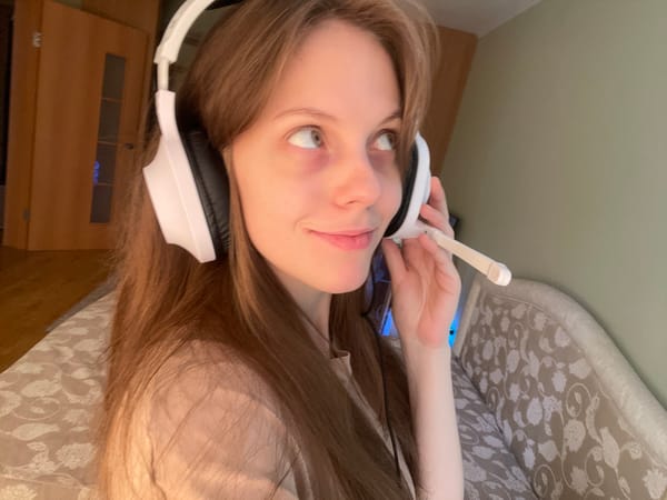 Bedroom selfie session in Ufa, headphones on