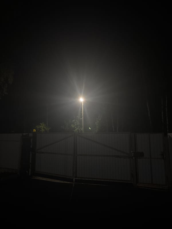 Nighttime walk documented through residential Orekhova, Russia streets