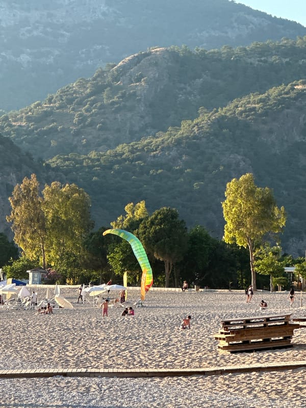 Afternoon recreation captured along Fethiye's scenic Turkish coastline