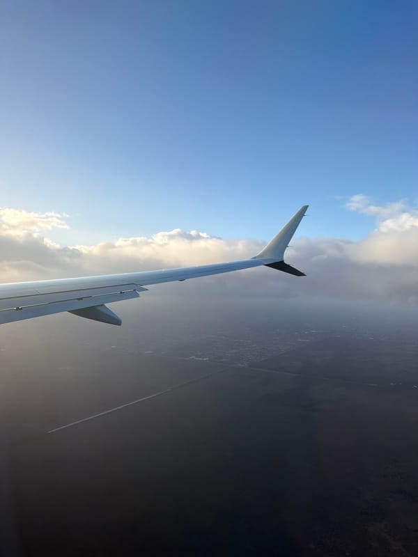 Passenger captures airplane wing view during flight over Sweetwater