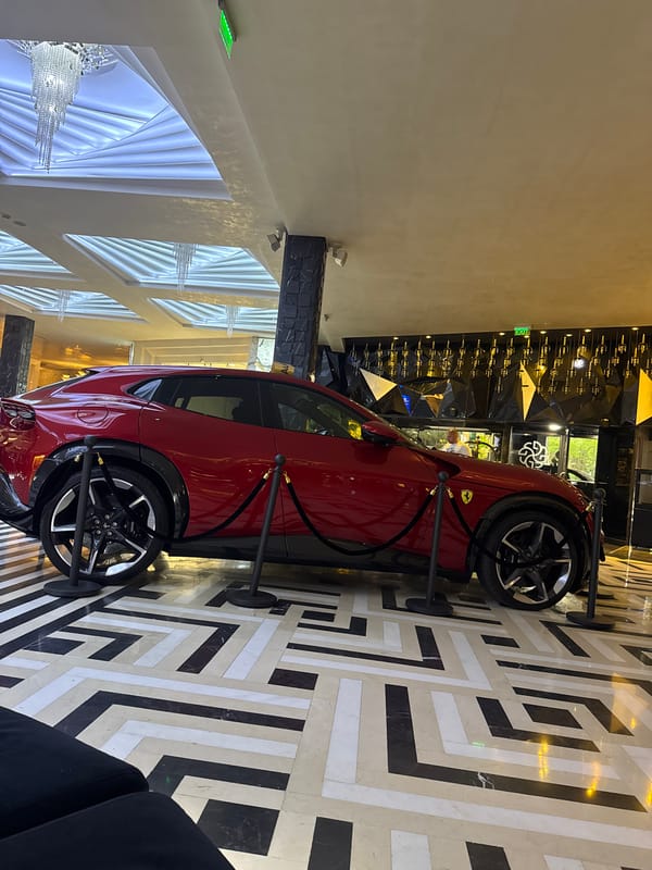 Luxury cars gather at upscale Sofia hotel venue