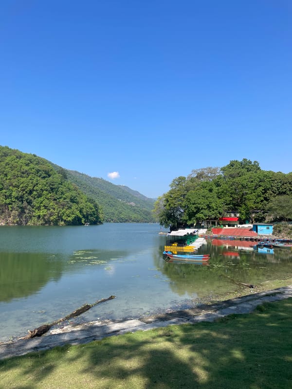 Tranquil dawn moments captured at Phewa Lake, Pokhara