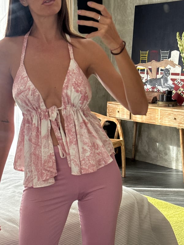 Woman takes bedroom selfies in North Kuta, Indonesia