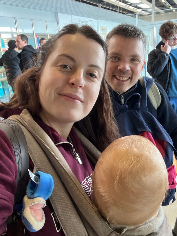 Mother and baby travel on Ryanair flight through Germany