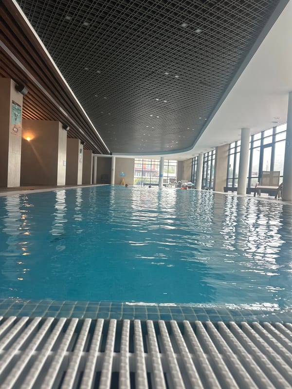 Resort guests enjoy indoor amenities during rainy morning in Estosadok