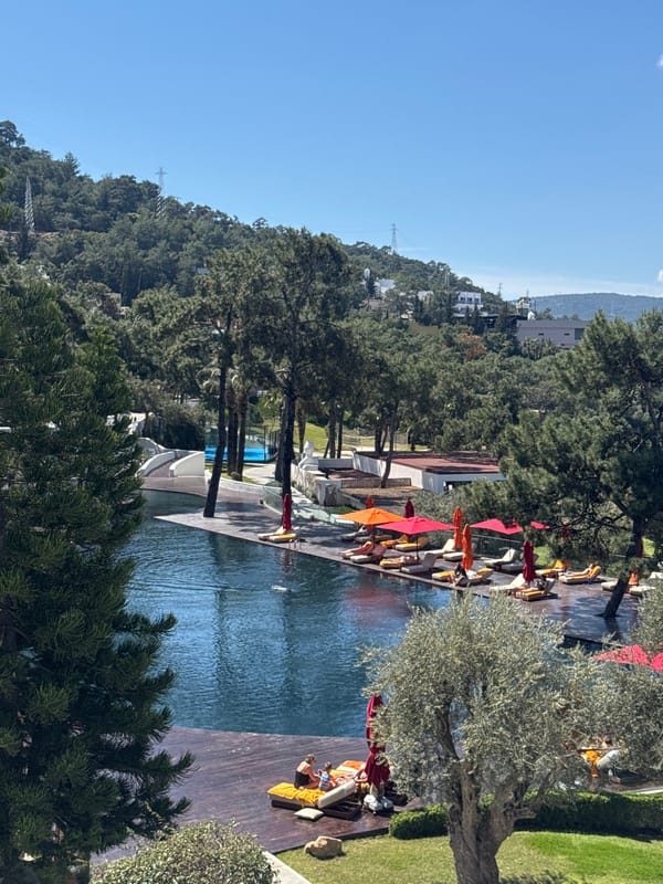 Pool scene captured in Bodrum, Turkey resort area