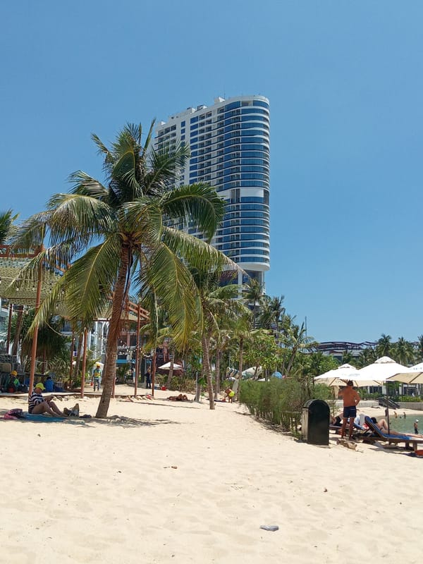 Early morning beach scenes documented in Nha Trang, Vietnam
