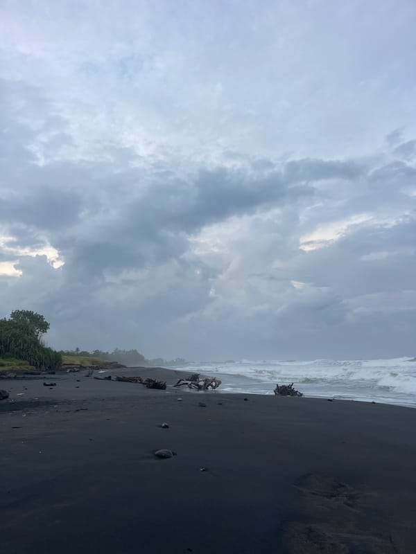 Evening coastal scenes documented in Kediri, Indonesia under overcast skies