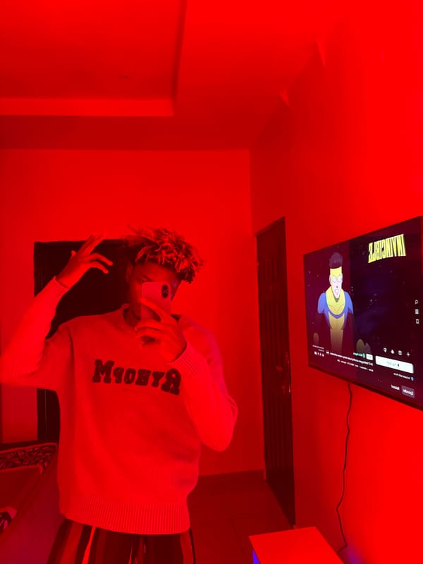 Indoor selfie, outdoor storm clouds captured in Igboefon
