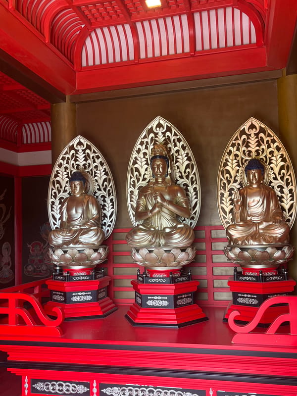 Buddhist temple visit documented in Krasnodar, Russia morning hours
