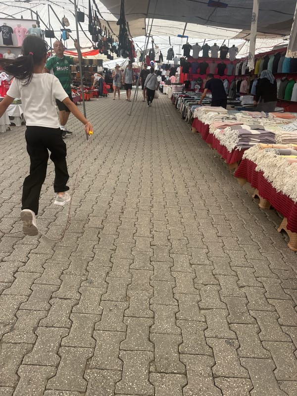 Bustling outdoor market documented in Fethiye, Turkey Tuesday morning