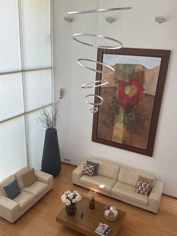 Modern living room interior documented in San Bernardino Tlaxcalancingo