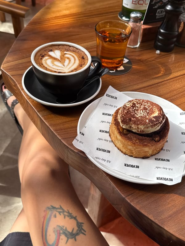 Late night cafe visit documented in North Kuta, Indonesia