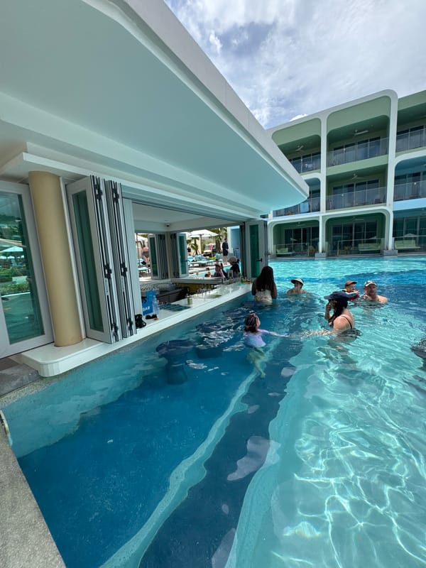 Early morning poolside scenes captured at Karon Thailand resort