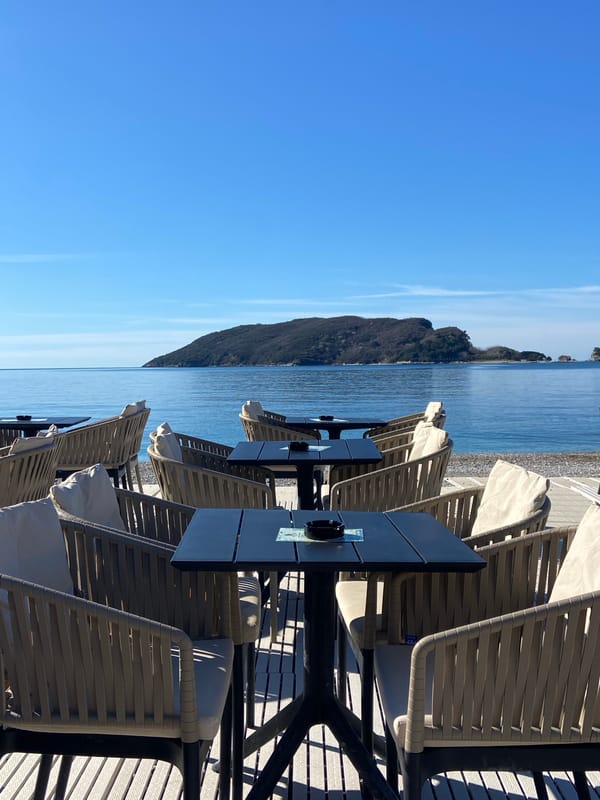 Morning beach visit documented at Budva's Mogren Beach