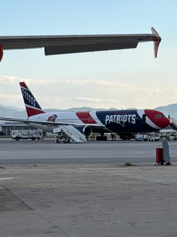 Patriots team plane spotted at Sofia Airport in Bulgaria